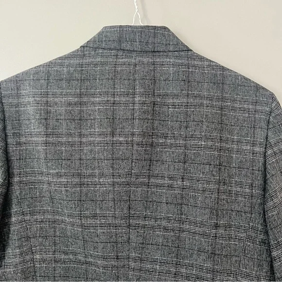 Evan Picone Glen Check Plaid Blazer Jacket 16 Womens Grey Office Career Business - Picture 6 of 11